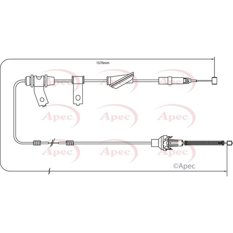 Apec Handbrake Cable Left Rear fits Land Rover Freelander I 1998-2006