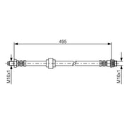 Bosch Brake Hydraulic Hose Line Front fits Renault Espace 1996-2002