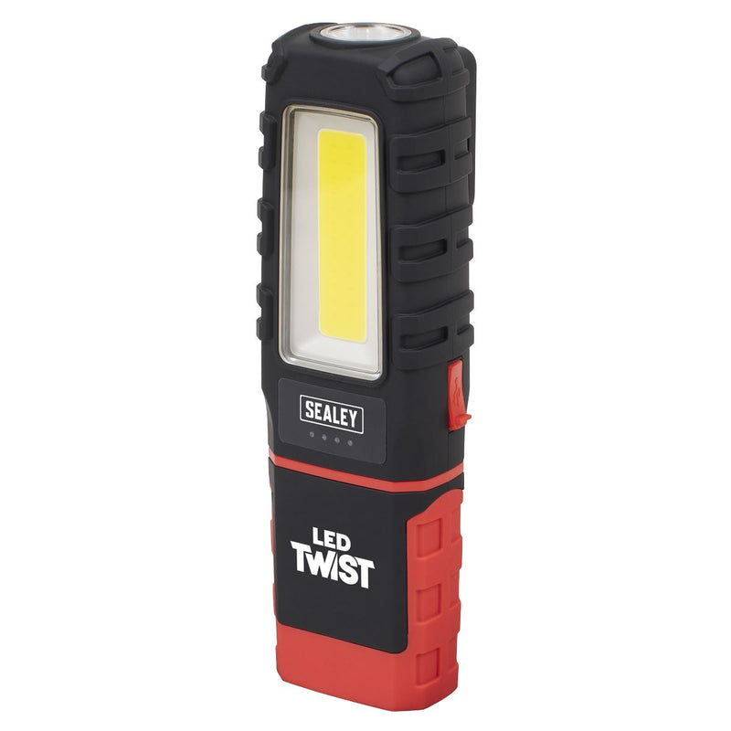 Sealey LED Twist Rechargeable Inspection Light 5W COB & 1W SMD LED601 Sealey - Dynamic Drive
