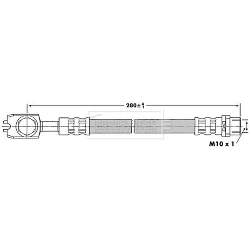 Borg & Beck Brake Hydraulic Hose Line Rear Right BBH6892