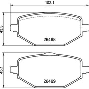 Brembo 4 x Rear Brake Pad Set fits Mitsubishi Asx 2023 on 1.6
