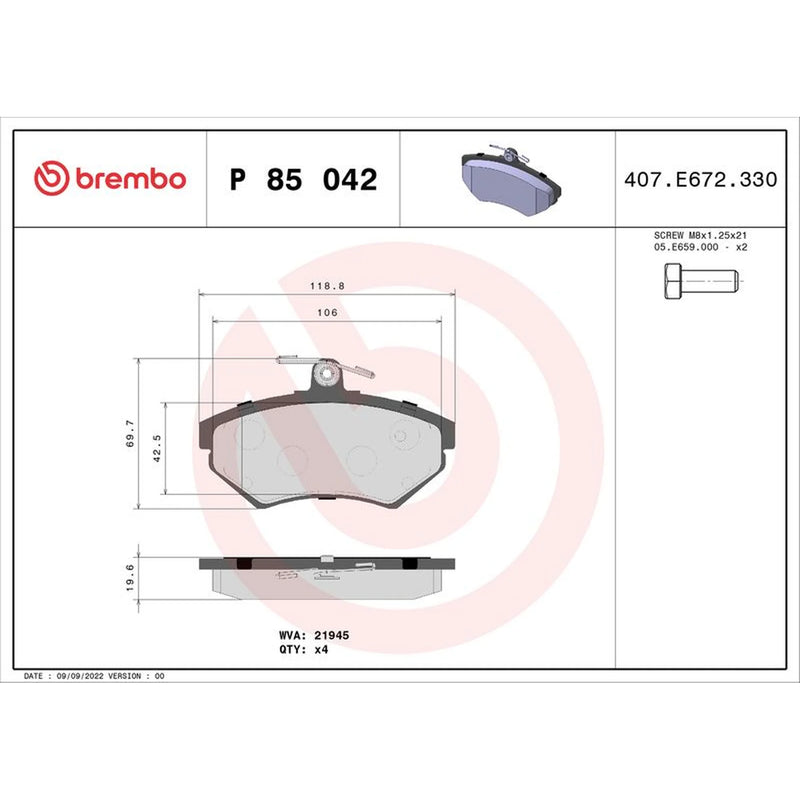 Brembo Front & Rear Brake Discs & Pads fits Audi A4 B5 1994-2001 1.6 1.8 1.9