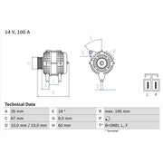 Bosch Car Alternator 12V 0 986 081 150