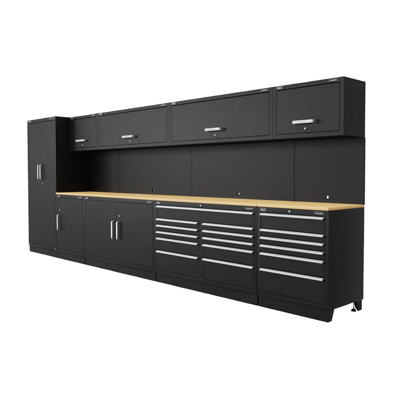 Sealey Premier Premier Storage System with Oak Worktop 5.6m APMSOAK Sealey Premier - Dynamic Drive