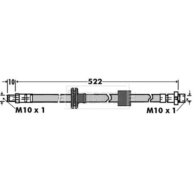 Borg & Beck Brake Hydraulic Hose Line Front Right BBH7397