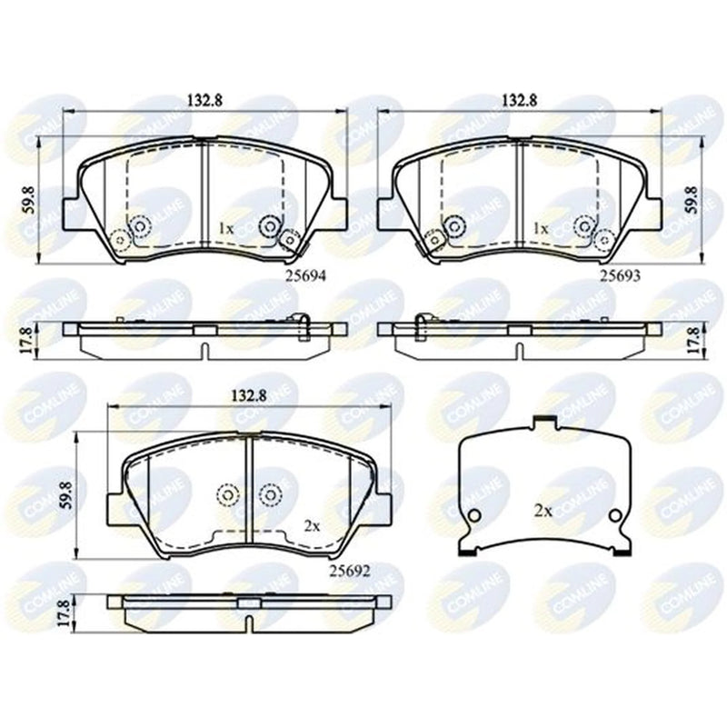 Comline Front Brake Discs & Pads fits Kia Carens IV 2013-2018 1.6 1.7 2.0