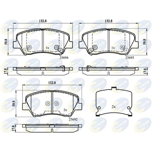 Comline Front Brake Discs & Pads fits Kia Carens IV 2013-2018 1.6 1.7 2.0