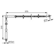 Bosch Brake Hydraulic Hose Line Front Right fits Land Rover Discovery IV