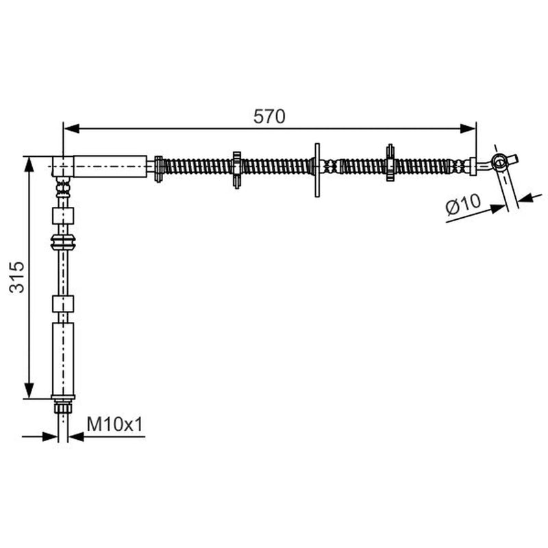 Bosch Brake Hydraulic Hose Line Front Right fits Land Rover Discovery IV
