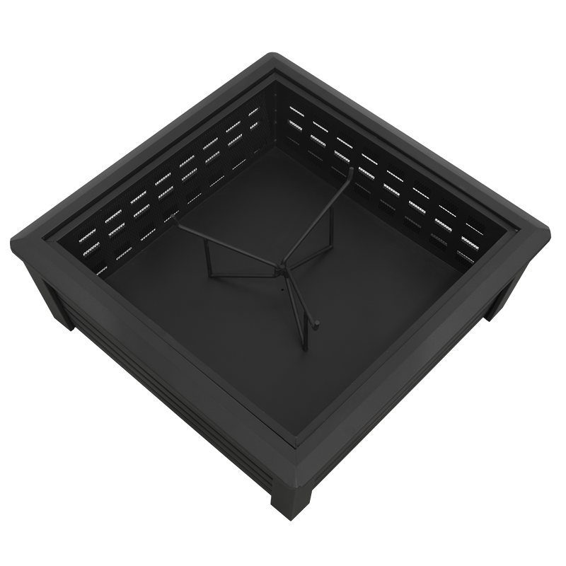 Dellonda 35" Square Outdoor Fire Pit Black Dellonda  - Dynamic Drive