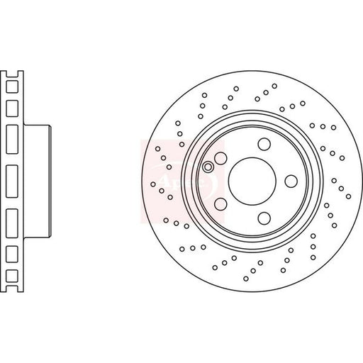Apec 2 x Perforated/Vented Brake Discs fits Mercedes-Benz S-Class 1998-2006