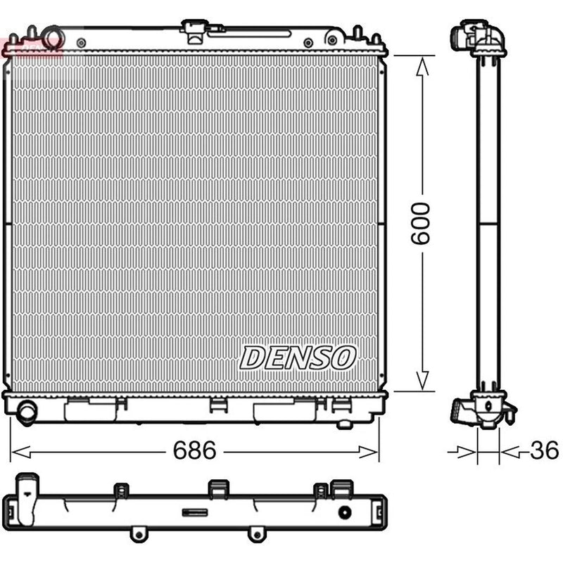 Denso Engine Radiator fits Nissan Navara NP300 2005-2007 2.5