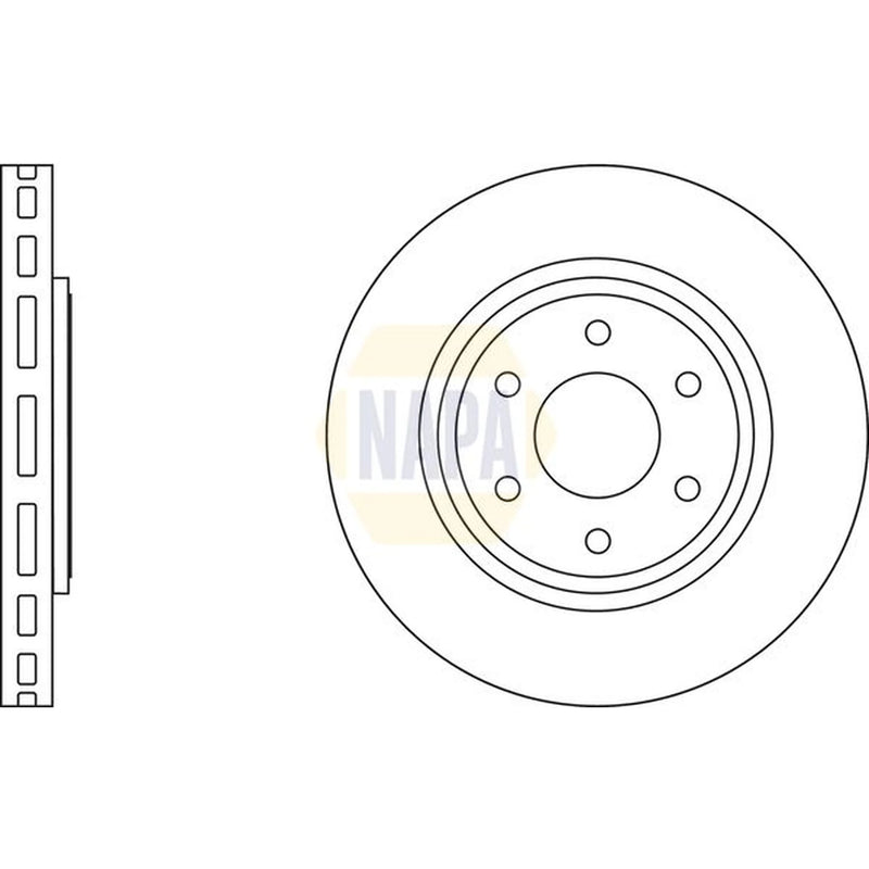 NAPA 2 x Vented Front Brake Discs NBD5409-x2