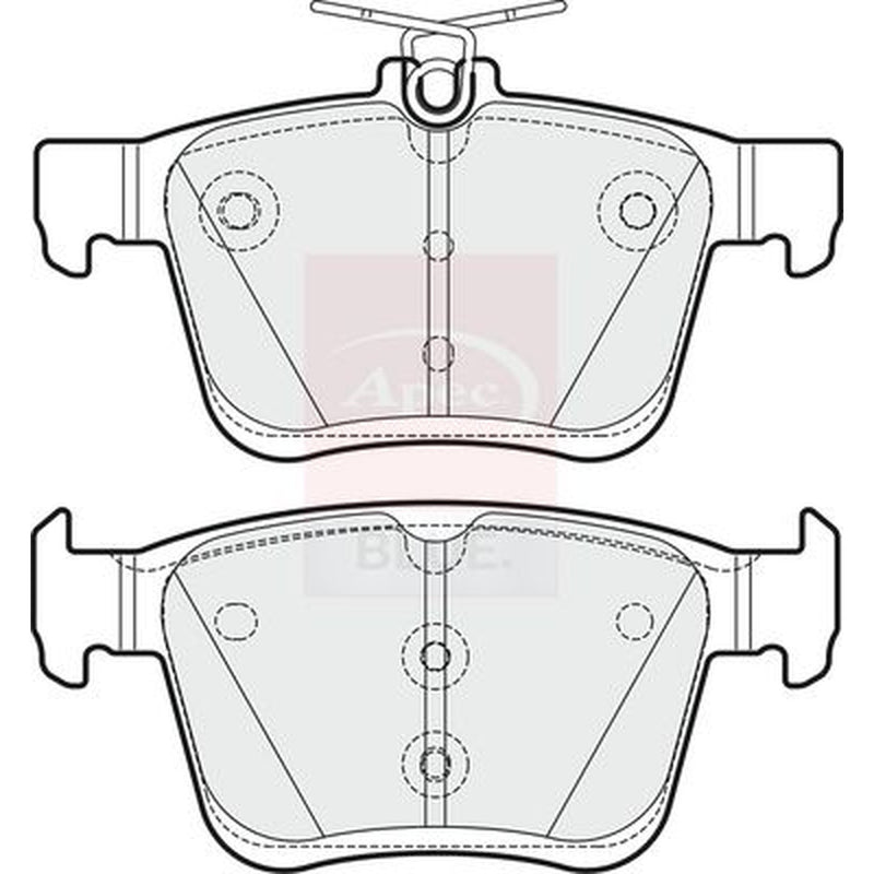 Apec Rear Brake Pad Set fits Audi A3 2012-2020 1.0 1.2 1.4 1.5 1.6 1.8