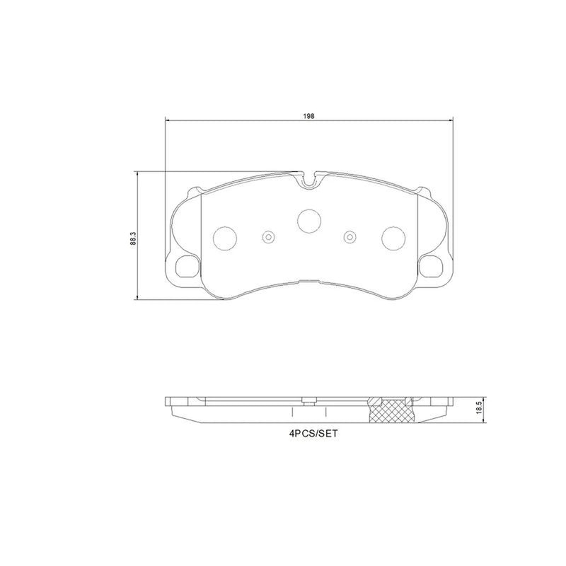 Brembo 4 x Front Brake Pad Set fits Porsche 911 2019-2025 3.0 3.8