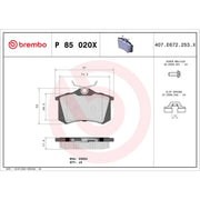 Brembo 4 x Rear Brake Pad Set fits Audi A1 2010-2018 1.0 1.2 1.4 1.6 1.8 2.0