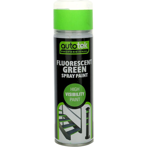 Fluorescent Green Aerosol Paint High Visibility 500Ml Autotek Autotek  - Dynamic Drive