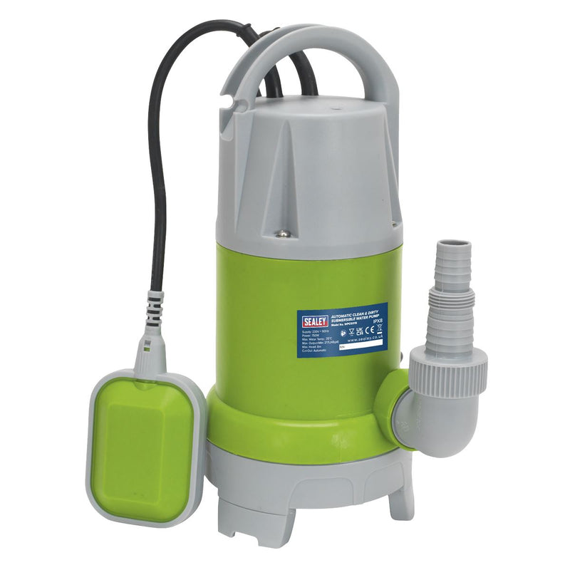 Sealey Submersible Clean & Dirty Water Pump Automatic 217L/min 230V WPCD215 Sealey - Dynamic Drive