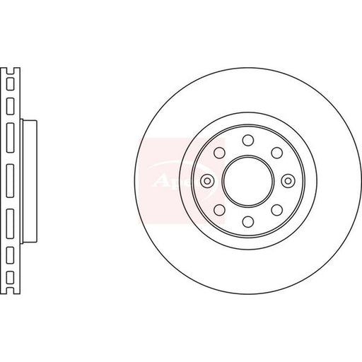 Apec 2 x Vented Brake Discs fits Chevrolet Aveo / Kalos 2005-2013 1.4