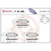 Brembo 4 x Front Brake Pad Set fits Opel Karl 2015-2019 1.0