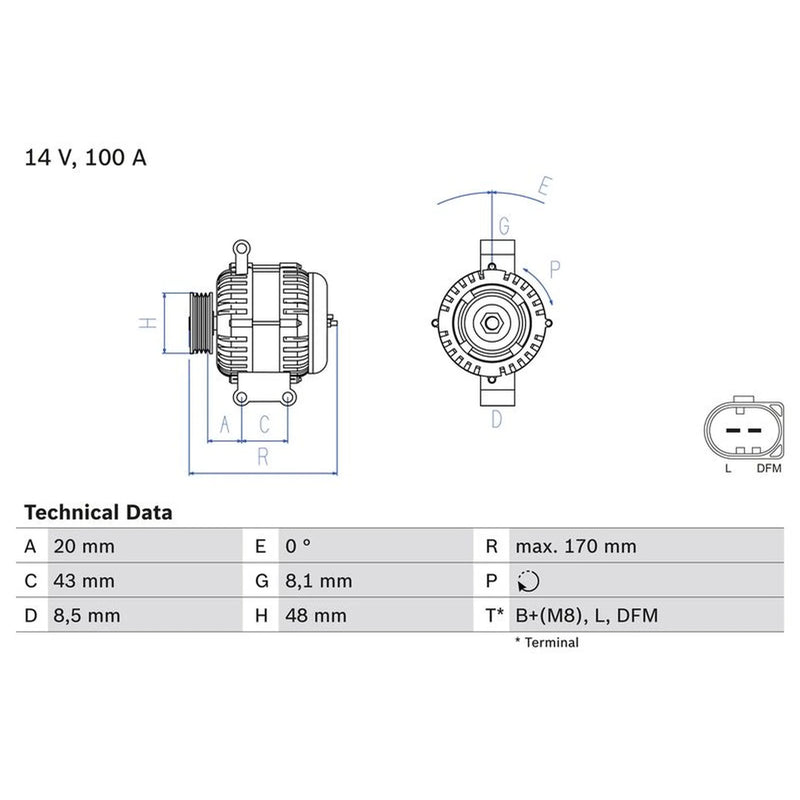 Bosch Car Alternator 12V