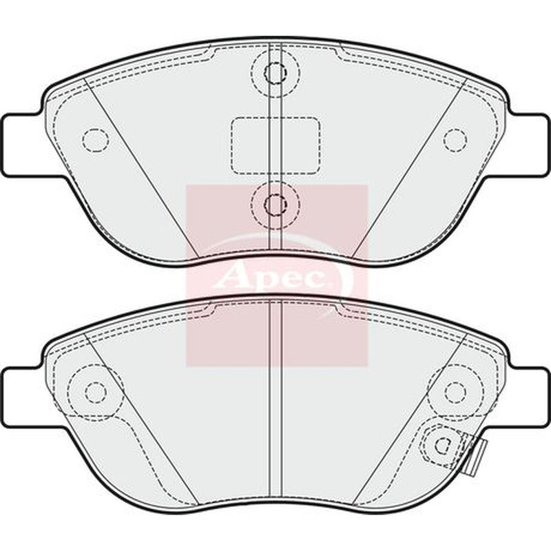 Apec Front Brake Pad Set fits Fiat 500L 2012-2018 0.9 1.3 1.4 1.6