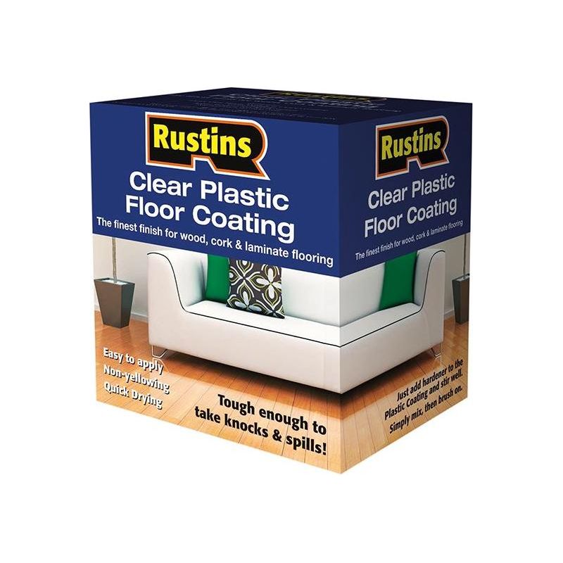 Rustins Clear Plastic Floor Coating Kit Satin 4 litre Rustins - NN4 Online