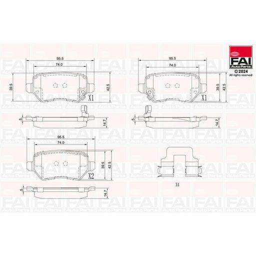 FAI Rear Brake Pad Set fits Kia Venga 2010-2019 1.4 1.6