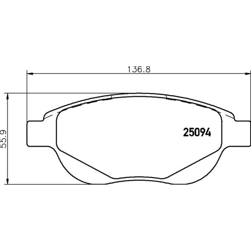 Brembo 4 x Front Brake Pad Set fits Citroën C4 2004-2011 1.6 2.0