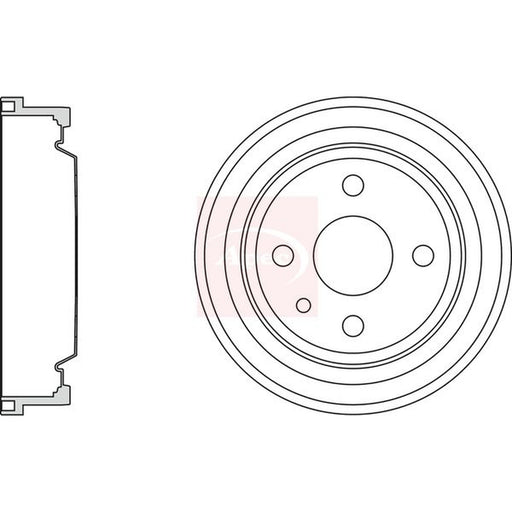 Apec Brake Drum Assembly Rear fits Opel Astra F 1991-2001 1.4 1.6 1.7