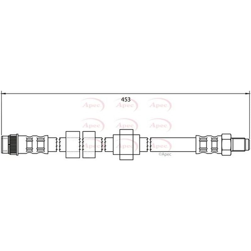 Apec Brake Hydraulic Hose Line Front fits Renault Kangoo 2001 on 1.6 1.9