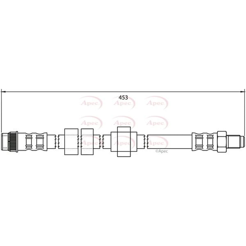 Apec Brake Hydraulic Hose Line Front HOS4008