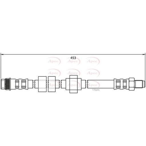 Apec Brake Hydraulic Hose Line Front fits Renault Kangoo 2001 on 1.6 1.9
