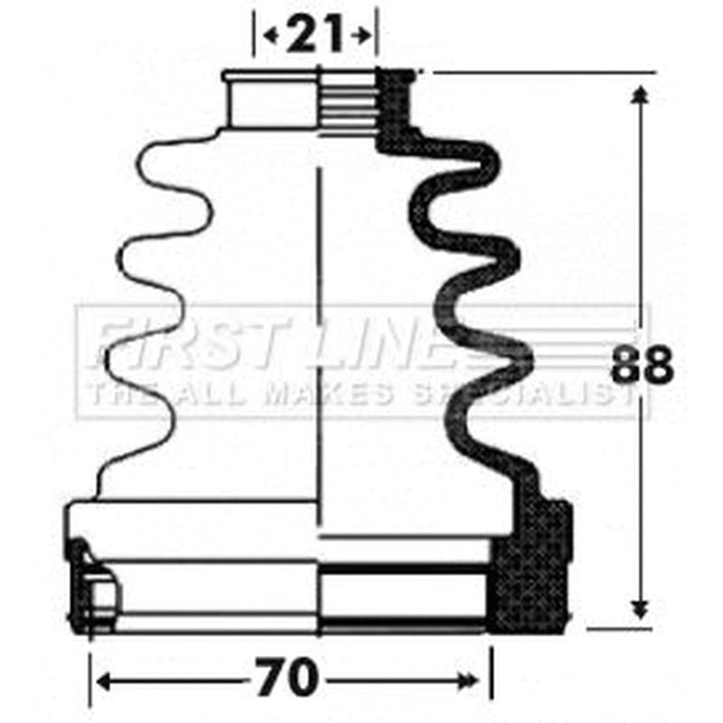 First Line Drive Shaft Bellow Kit Front Left fits Abarth 500 2008 on 1.4
