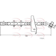 Apec Brake Hydraulic Hose Line Front Left fits Land Rover Discovery 1998-2004