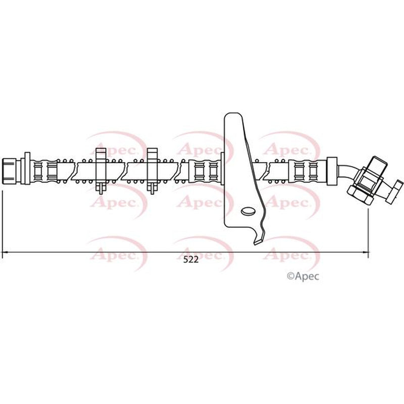 Apec Brake Hydraulic Hose Line Front Left fits Land Rover Discovery 1998-2004