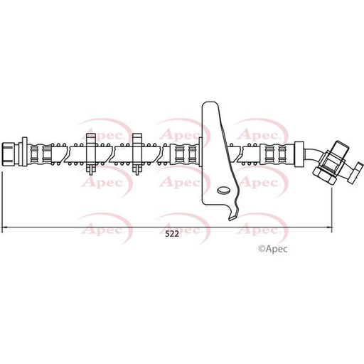 Apec Brake Hydraulic Hose Line Front Left fits Land Rover Discovery 1998-2004