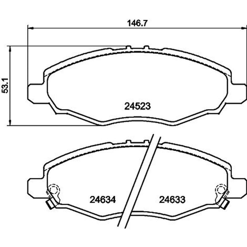 Mintex Front Brake Pad Set fits Toyota Hilux Vigo VII Pickup 2004-2015 2.5