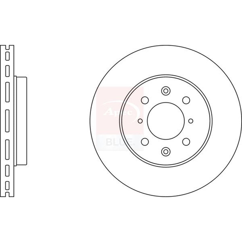 Apec 2 x Vented Brake Discs fits Honda Civic VII 2001-2005 1.7 2.0