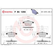 Brembo 4 x Front Brake Pad Set fits Audi A3 2006-2013