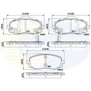 Comline 4 x Front Brake Pad Set fits Hyundai I20 I 2008-2015 1.1 1.2 1.4 1.6