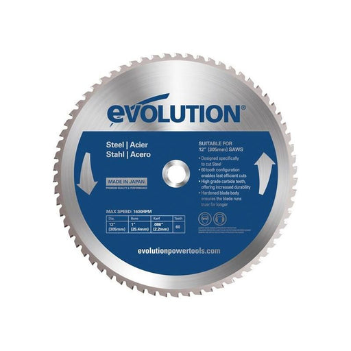 Evolution Mild Steel Cutting Chop Saw Blade 305 x 25.4mm x 60T Evolution - Dynamic Drive