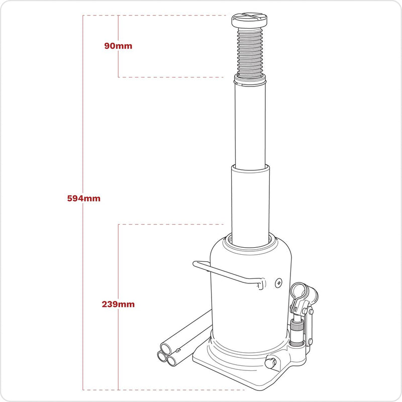 Viking Viking Telescopic Bottle Jack 12 Tonne PTBJ12S Viking - Dynamic Drive