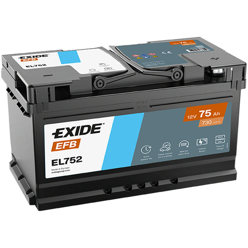 Exide Battery 12V 75Ah 730A EL752