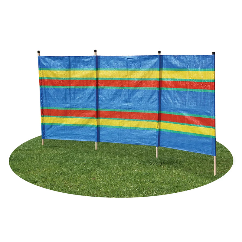 Unbranded 4 Pole Multicoloured Polythene Windbreak - 1.606 kg