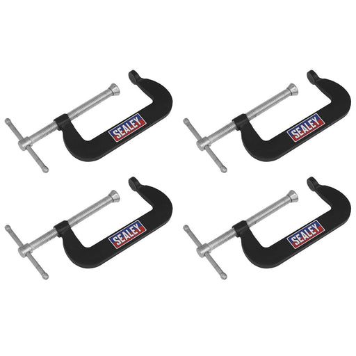 Sealey Junior C-Clamp Set 76mm x 35mm 4pc GCC02 Sealey - Dynamic Drive