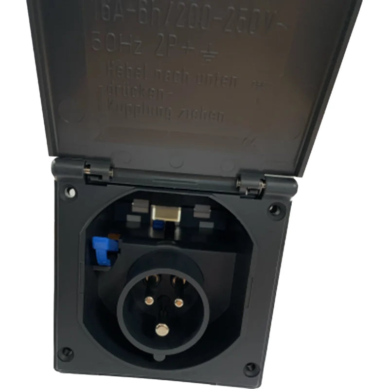 Fawo Mains Inlet 240V Flush Black IP44 Waterproof