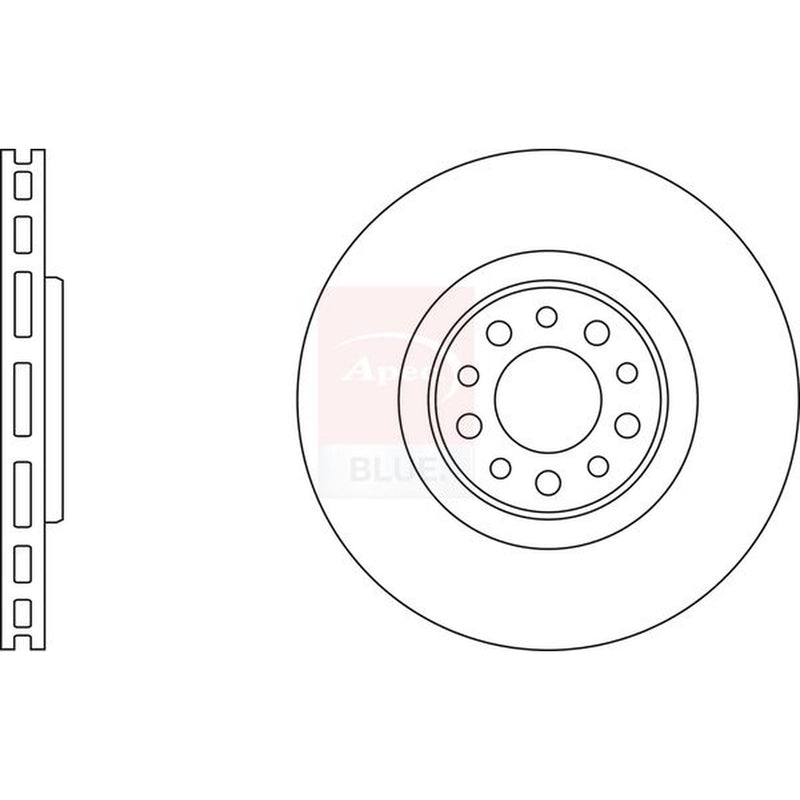 Apec Front Brake Vented Discs & Pads fits Alfa Romeo Tonale 2022 on 1.3 1.5