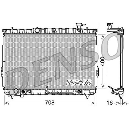 Denso Engine Radiator fits Hyundai Santa Fé I 2000-2006 2.4 2.7