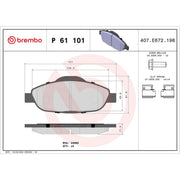 Brembo 4 x Front Brake Pad Set fits Peugeot 3008 2009-2016